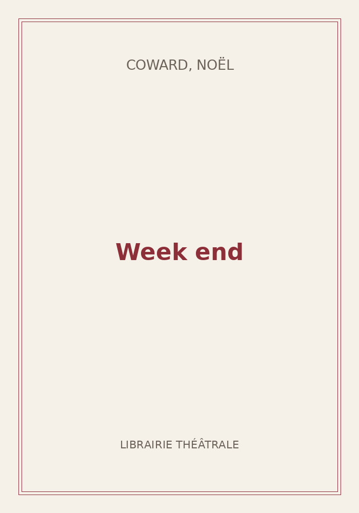 Couverture de « Week end »