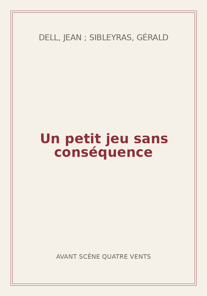 Couverture de « Un petit jeu sans conséquence »