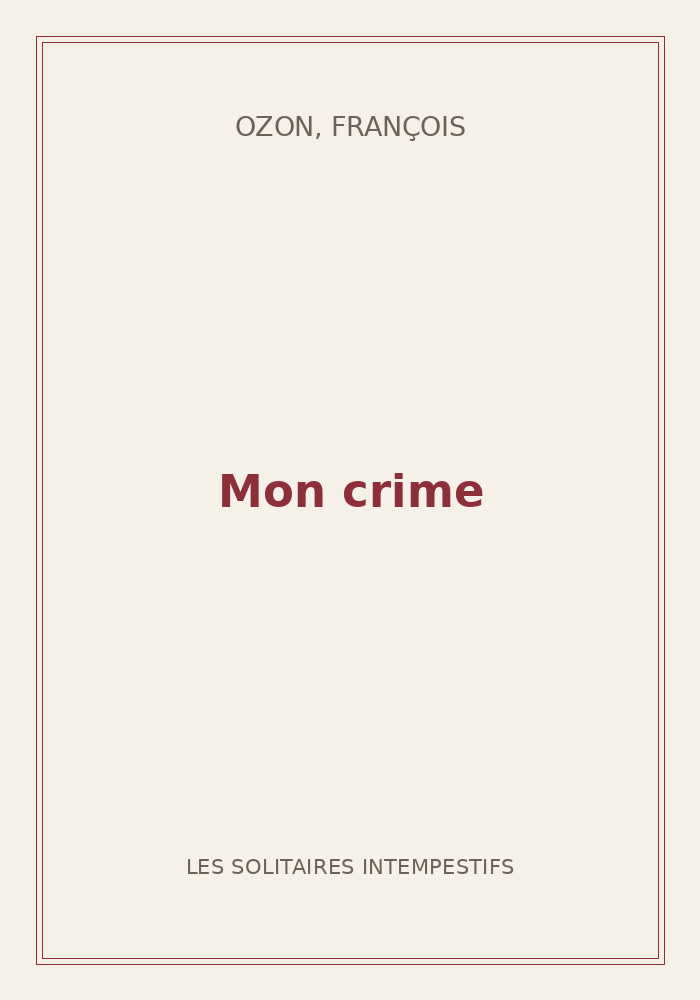 Couverture de « Mon crime »