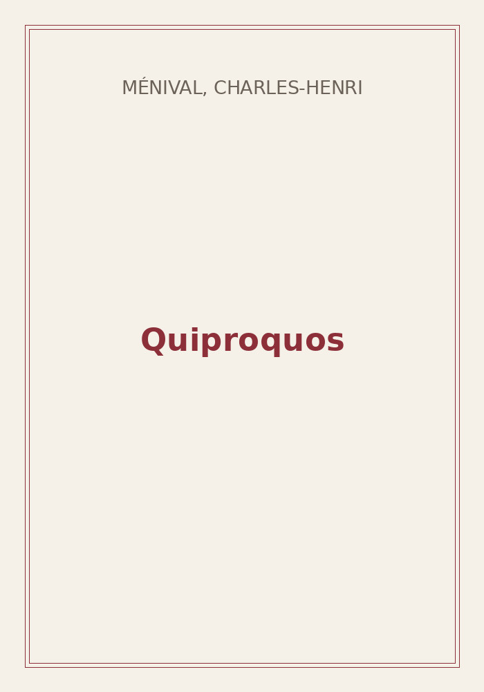 Couverture de « Quiproquos »