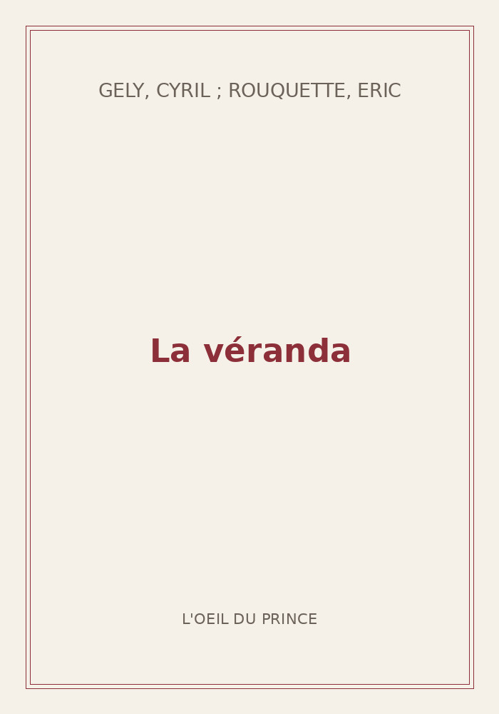 Couverture de « La véranda »