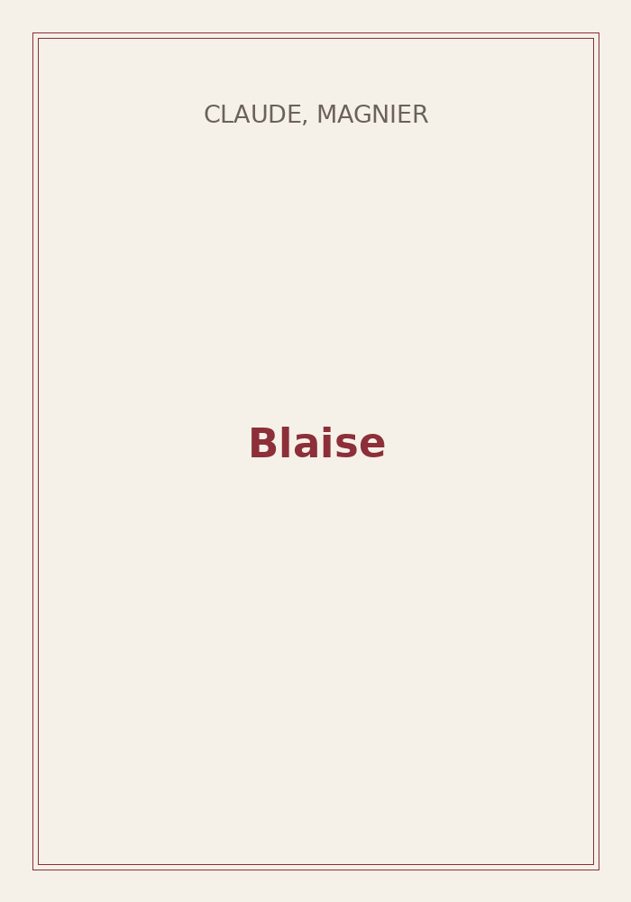 Couverture de « Blaise »