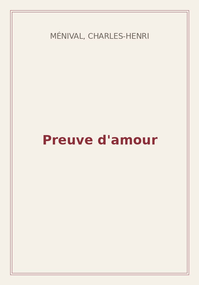 Couverture de « Preuve d'amour »