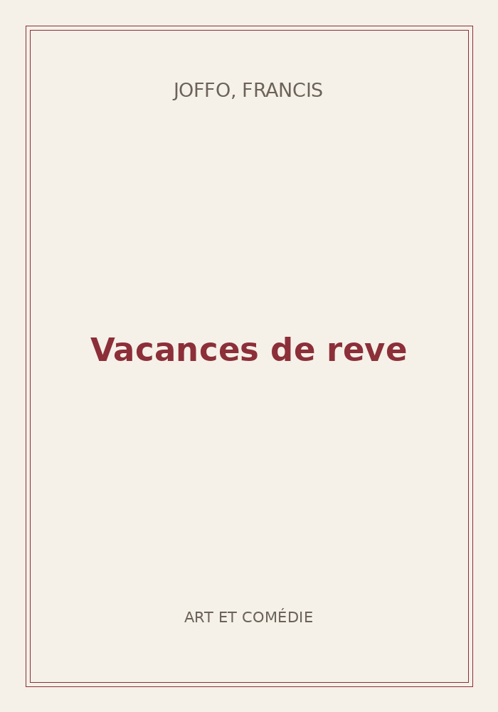 Couverture de « Vacances de reve »