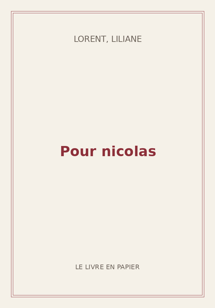 Couverture de « Pour nicolas »