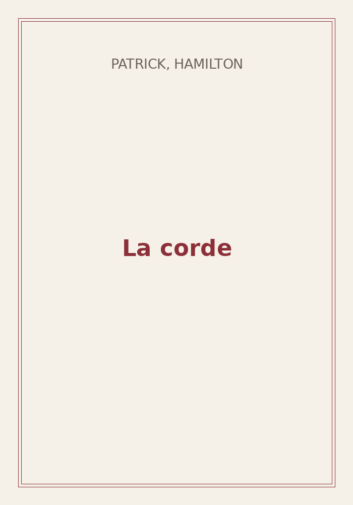Couverture de « La corde »