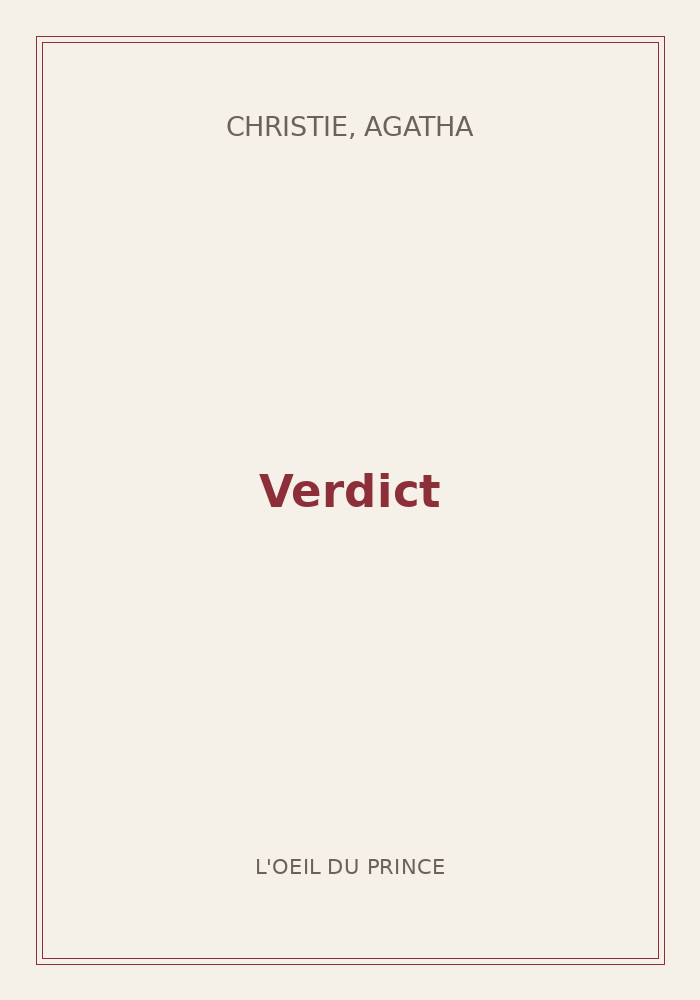 Couverture de « Verdict »
