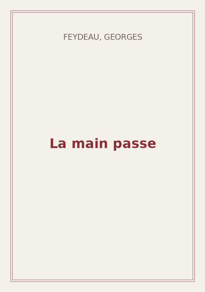 Couverture de « La main passe »