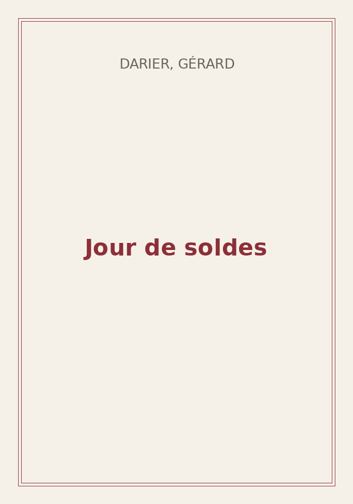 Couverture de « Jour de soldes »