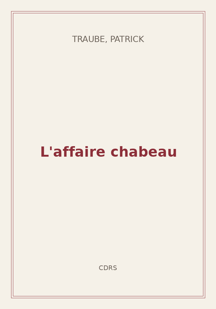 Couverture de « L'affaire chabeau »