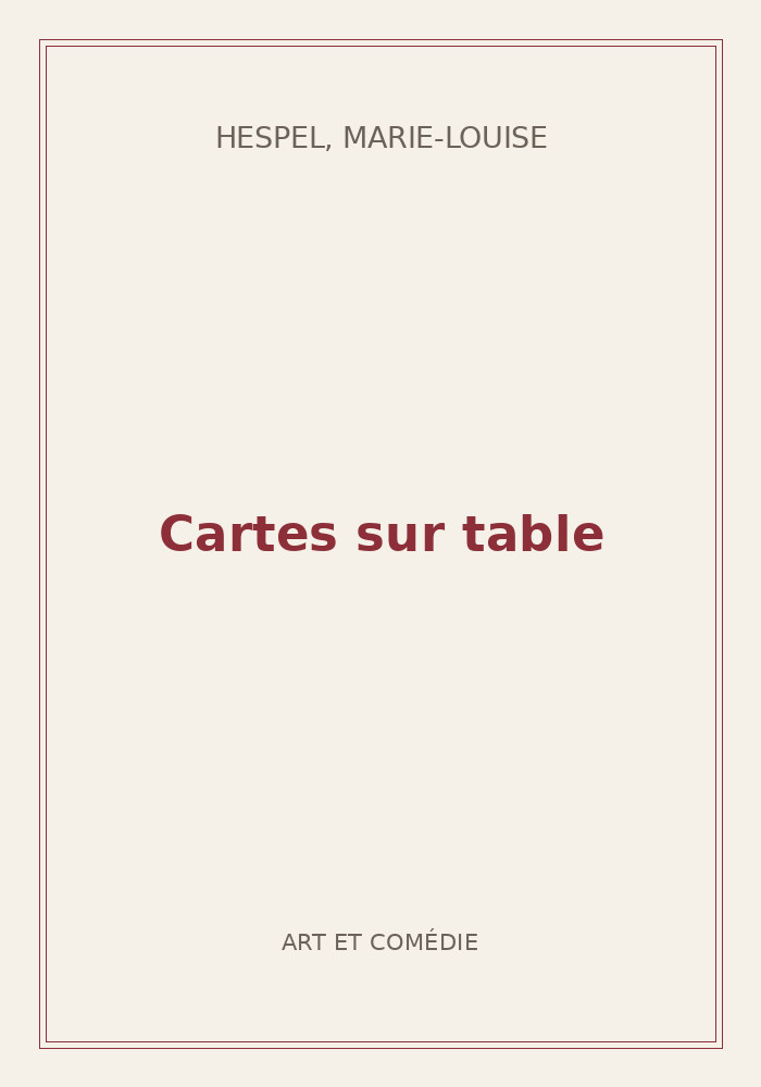Couverture de « Cartes sur table »