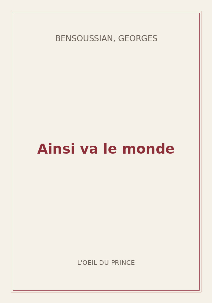 Couverture de « Ainsi va le monde »