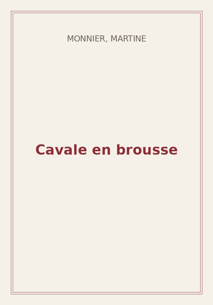 Couverture de « Cavale en brousse »