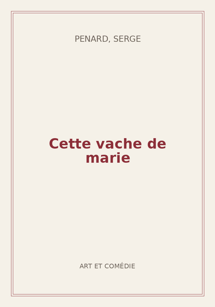 Couverture de « Cette vache de marie »