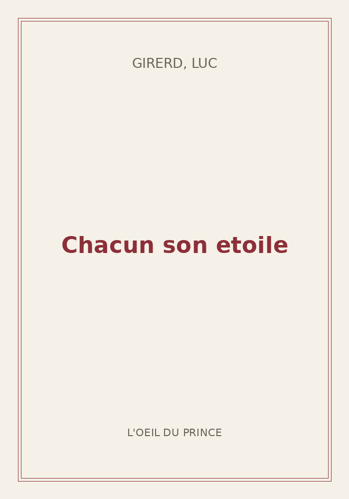 Couverture de « Chacun son etoile »
