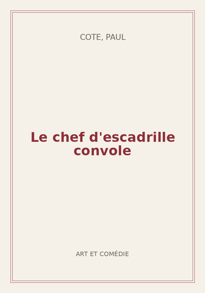 Couverture de « Le chef d'escadrille convole »