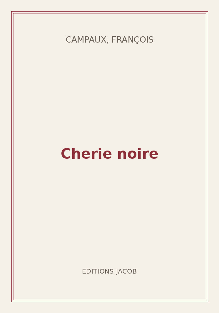 Couverture de « Cherie noire »