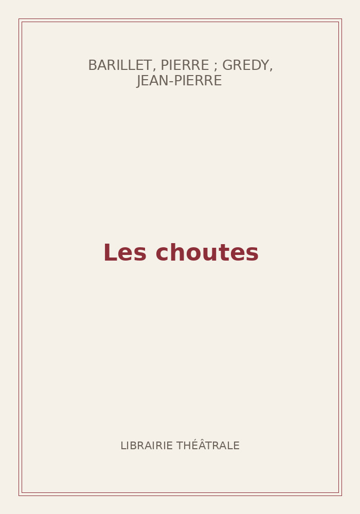 Couverture de « Les choutes »