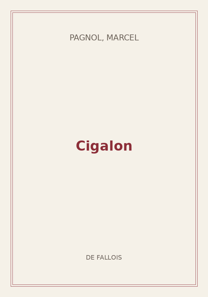 Couverture de « Cigalon »