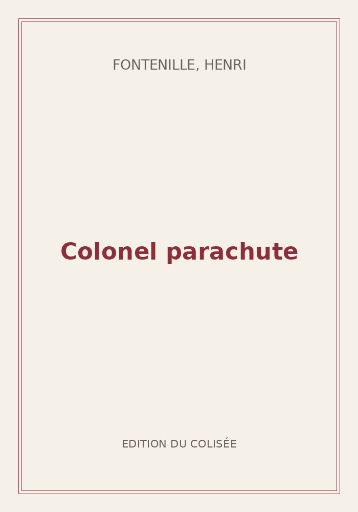 Couverture de « Colonel parachute »
