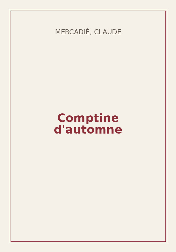 Couverture de « Comptine d'automne »