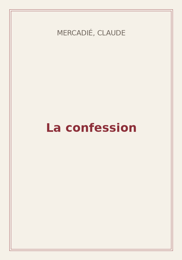 Couverture de « La confession »