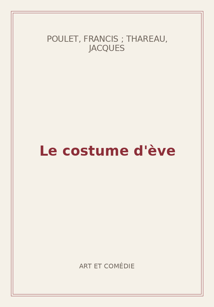 Couverture de « Le costume d'ève »