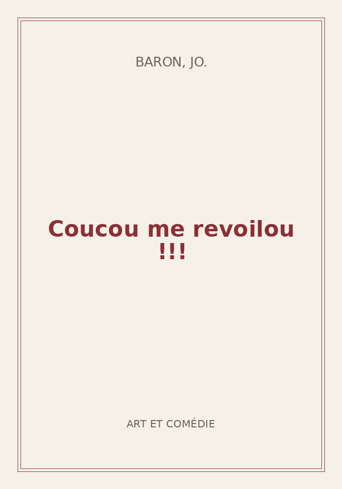Couverture de « Coucou me revoilou !!! »