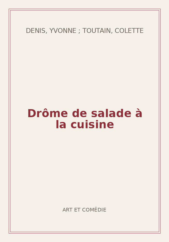 Couverture de « Drôme de salade à la cuisine »