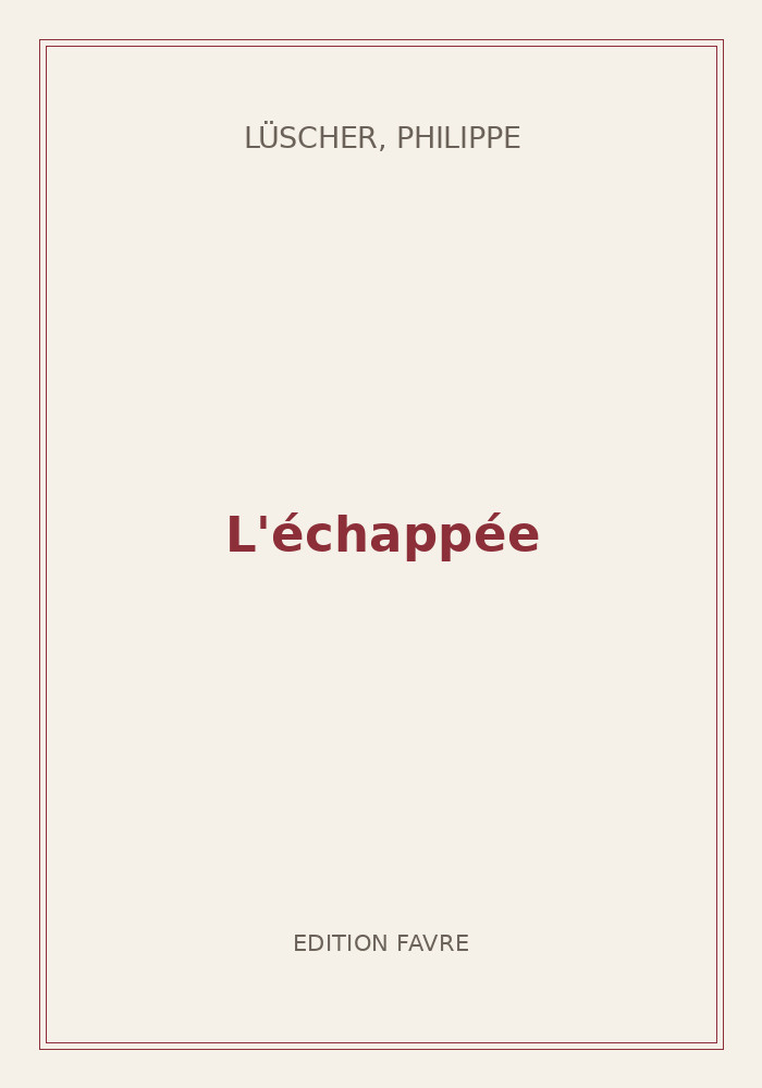Couverture de « L'échappée »