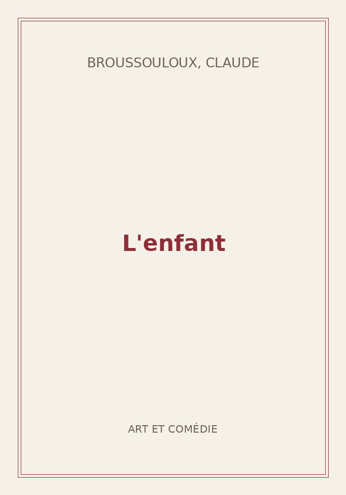 Couverture de « L'enfant »