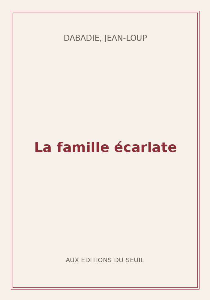 Couverture de « La famille écarlate »