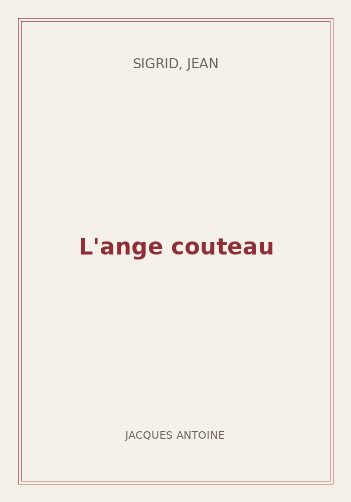 Couverture de « L'ange couteau »