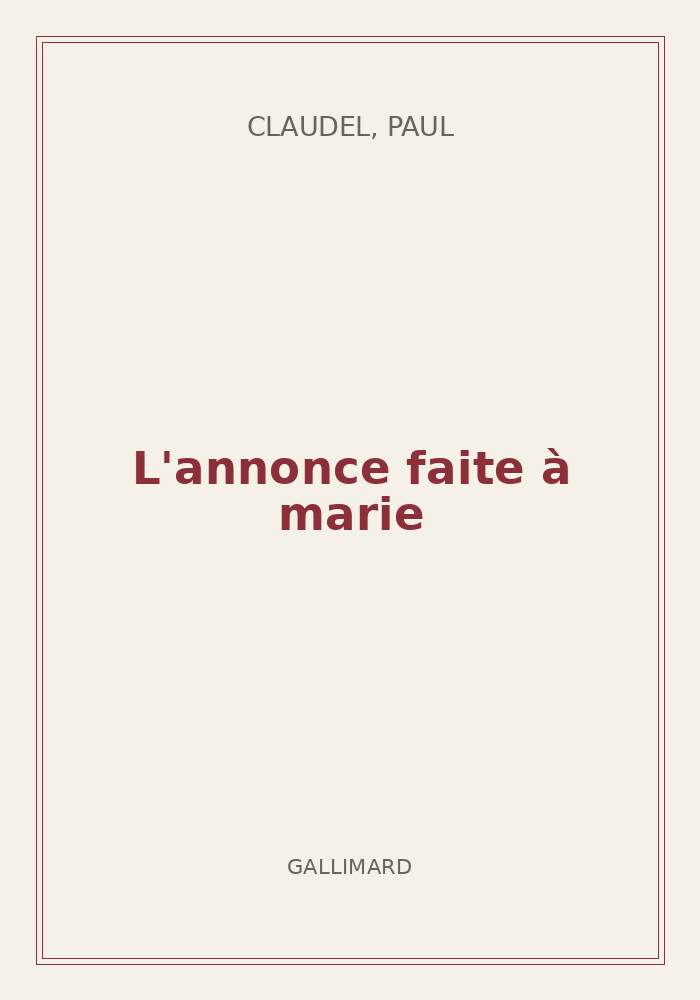 Couverture de « L'annonce faite à marie »