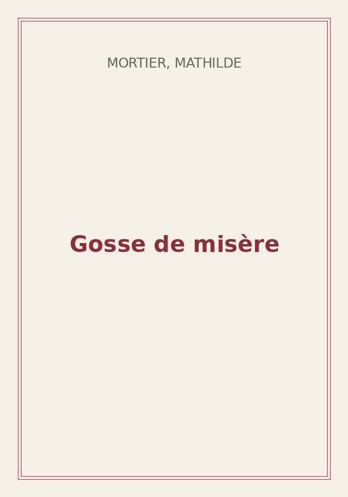 Couverture de « Gosse de misère »
