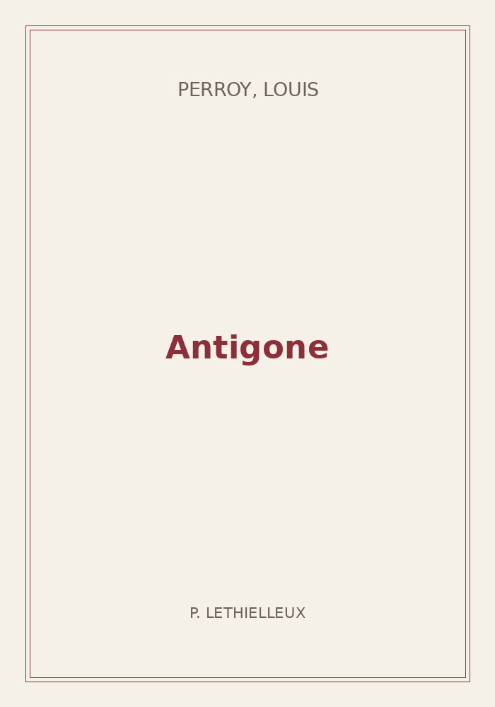 Couverture de « Antigone »
