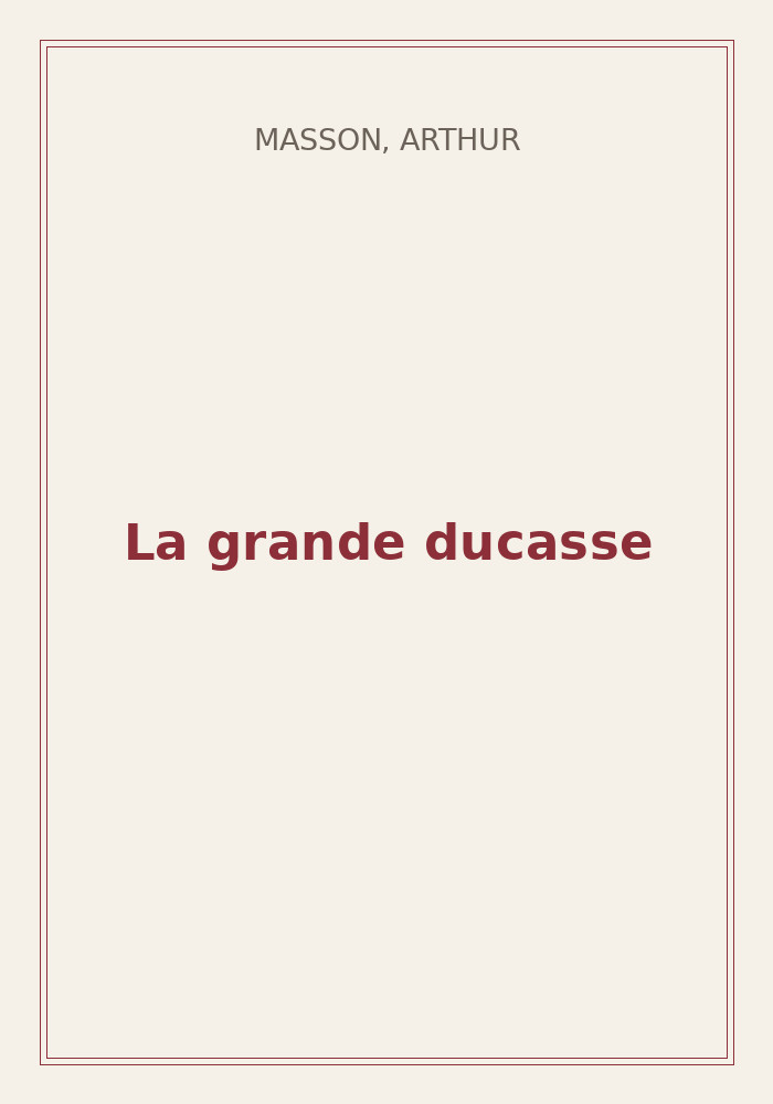 Couverture de « La grande ducasse »