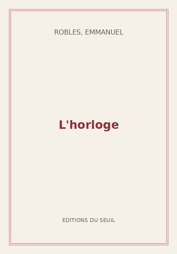 Couverture de « L'horloge »