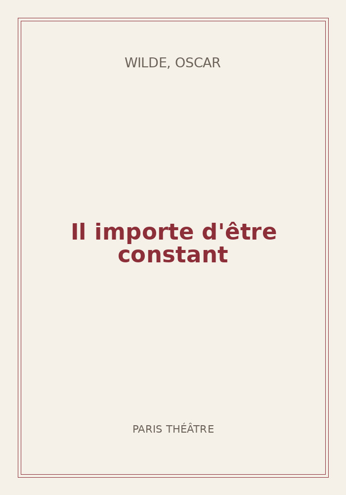 Couverture de « Il importe d'être constant »
