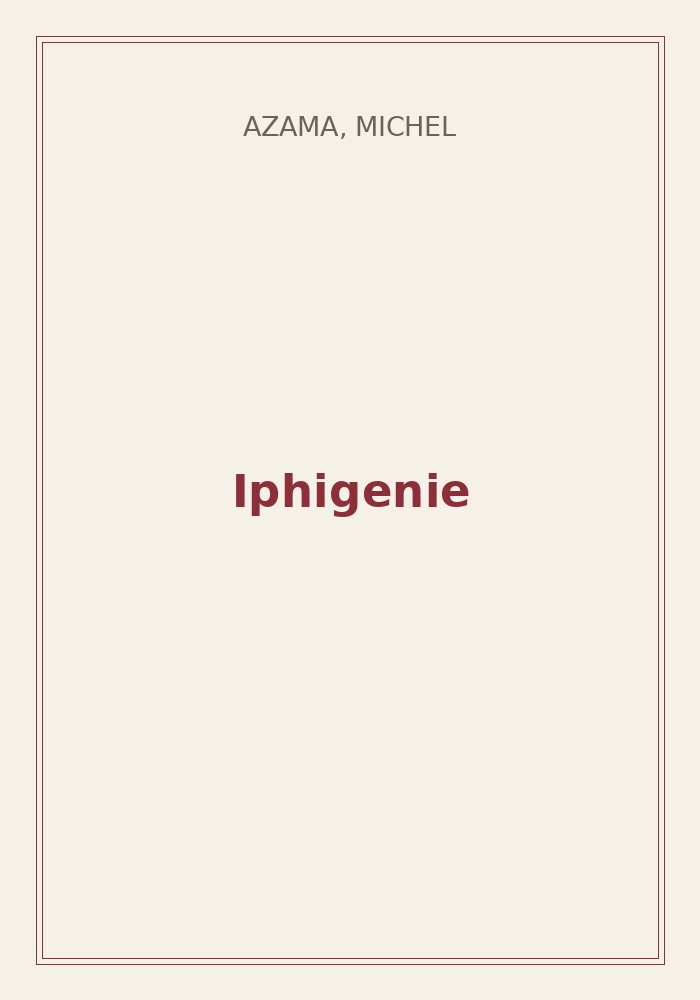 Couverture de « Iphigenie »