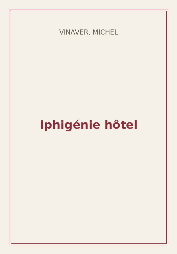 Couverture de « Iphigénie hôtel »