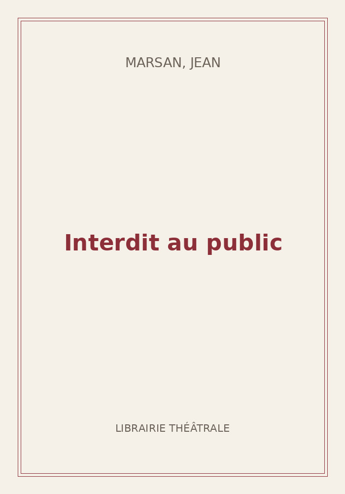 Couverture de « Interdit au public »