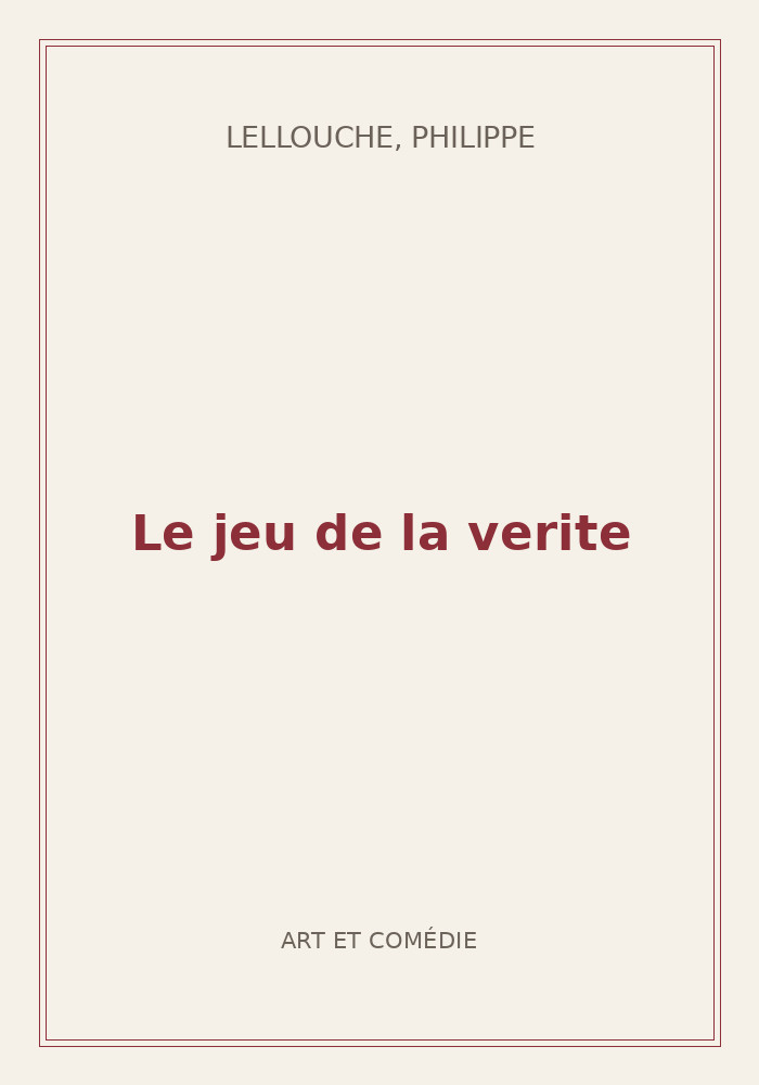 Couverture de « Le jeu de la verite »