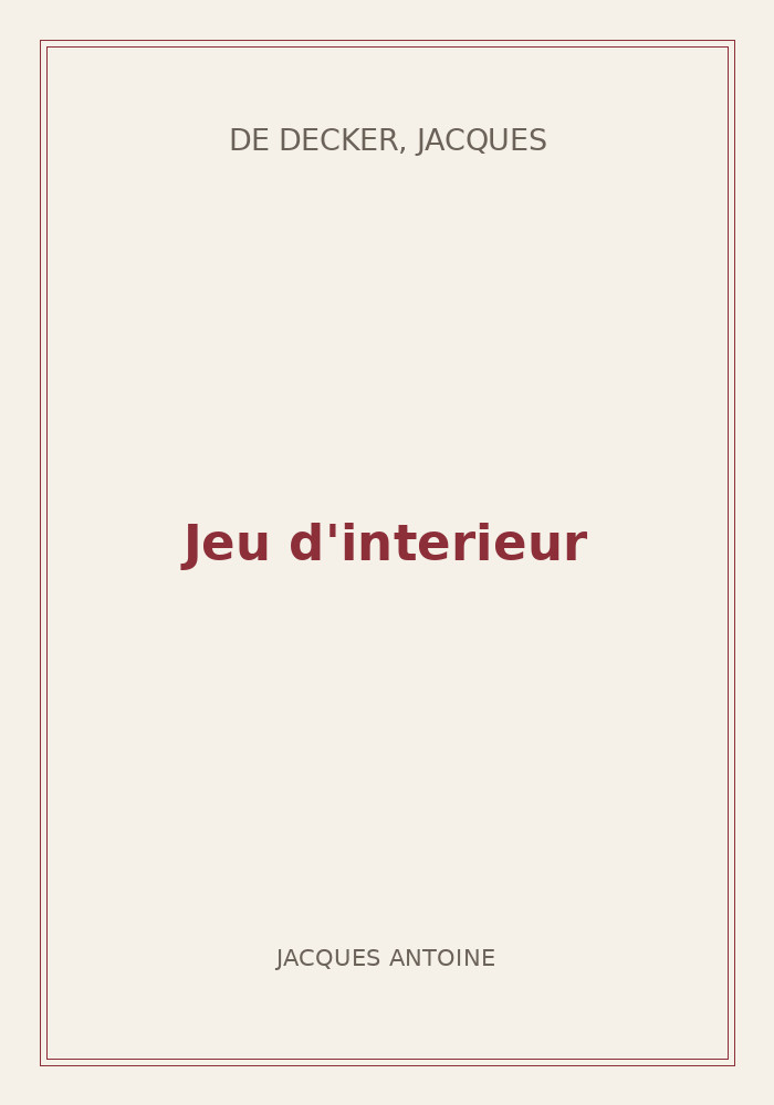 Couverture de « Jeu d'interieur »