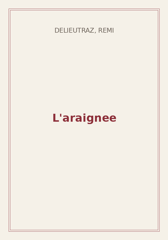 Couverture de « L'araignee »