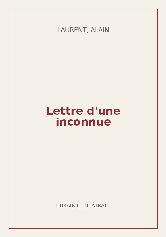Couverture de « Lettre d'une inconnue »