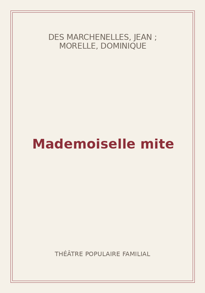 Couverture de « Mademoiselle mite »