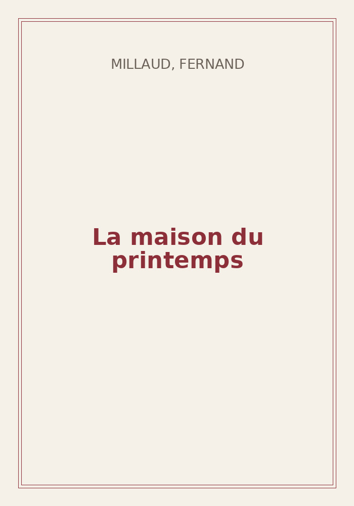 Couverture de « La maison du printemps »