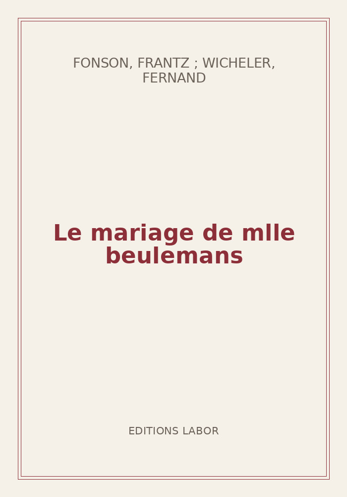 Couverture de « Le mariage de mlle beulemans »