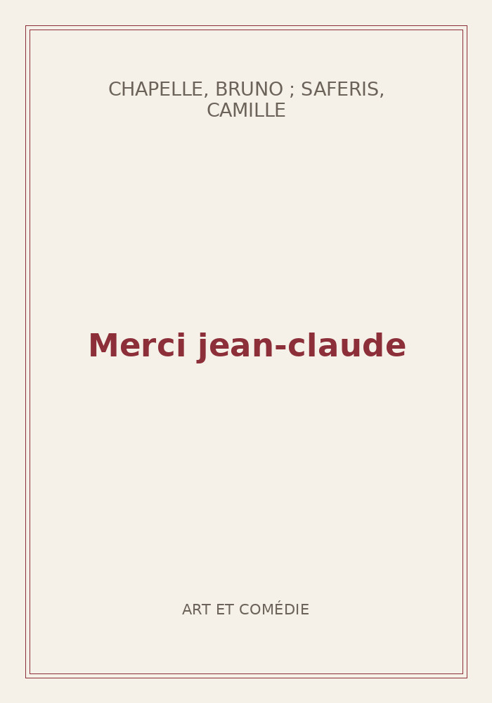 Couverture de « Merci jean-claude »